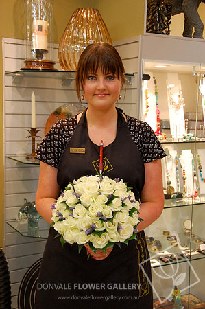 white rose wedding bouquet