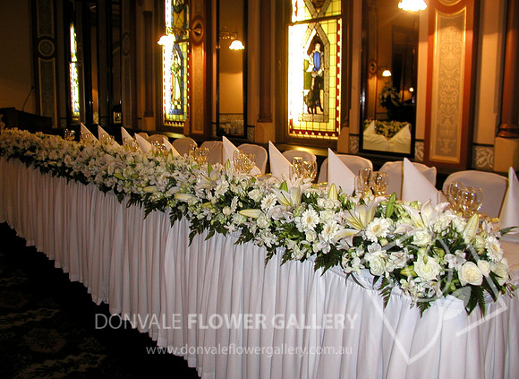 Bridal Table Flowers - white