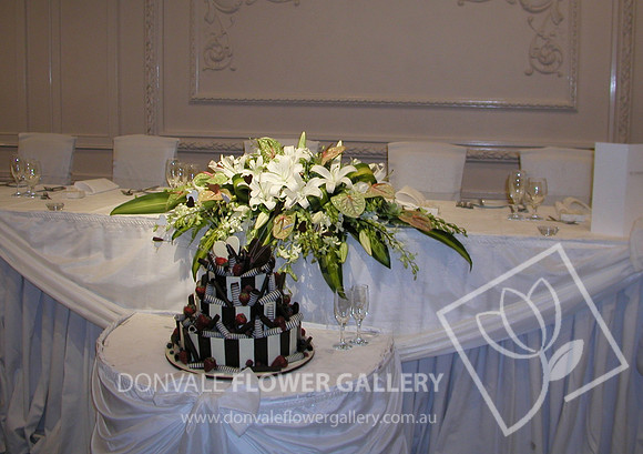 Bridal Table Flowers - white and green