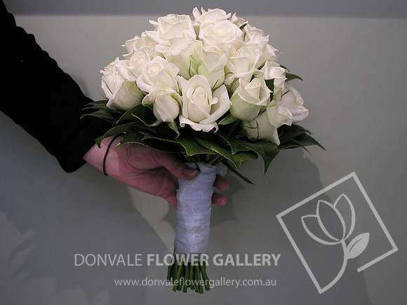 white rose wedding bouquet