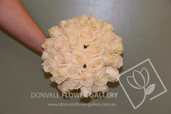 white rose wedding bouquet