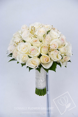 white rose wedding bouquet