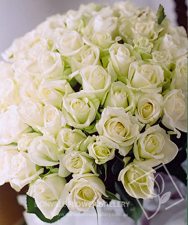 white rose wedding bouquet