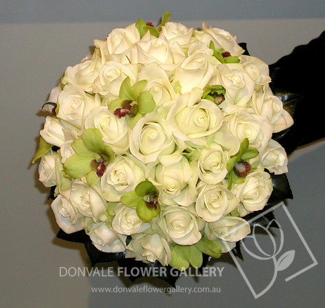 white rose wedding bouquet