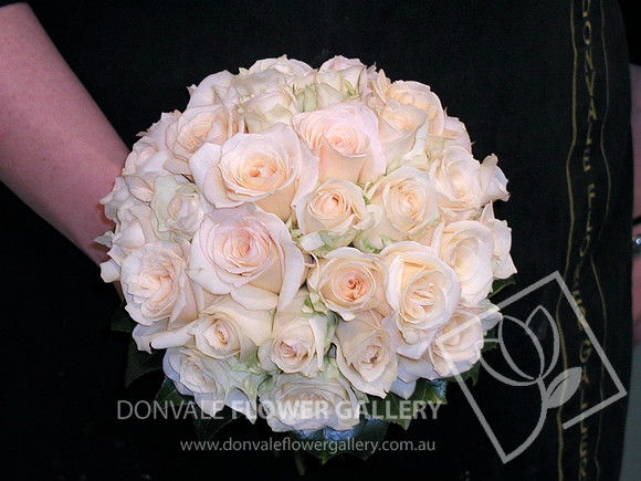 white rose wedding bouquet
