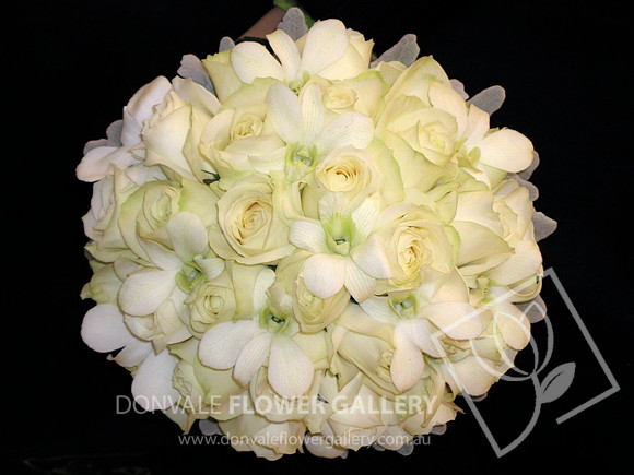 white rose wedding bouquet