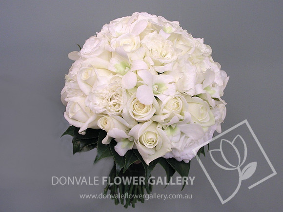 white rose wedding bouquet