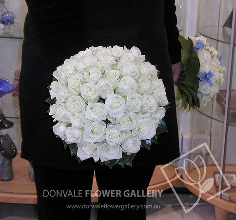 white rose wedding bouquet