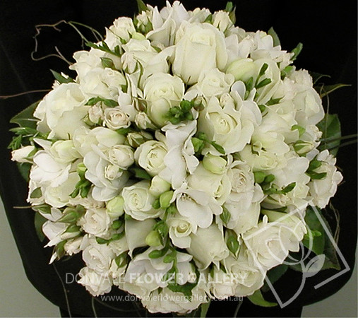 white rose wedding bouquet