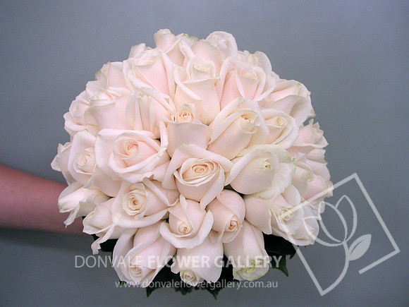 white rose wedding bouquet