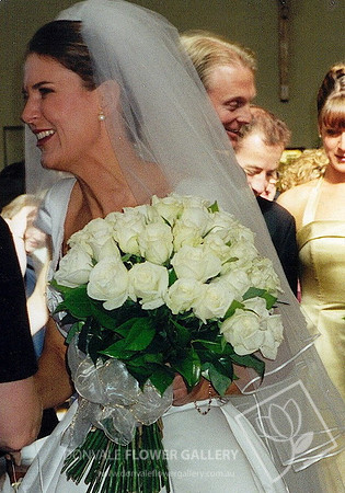 white rose wedding bouquet