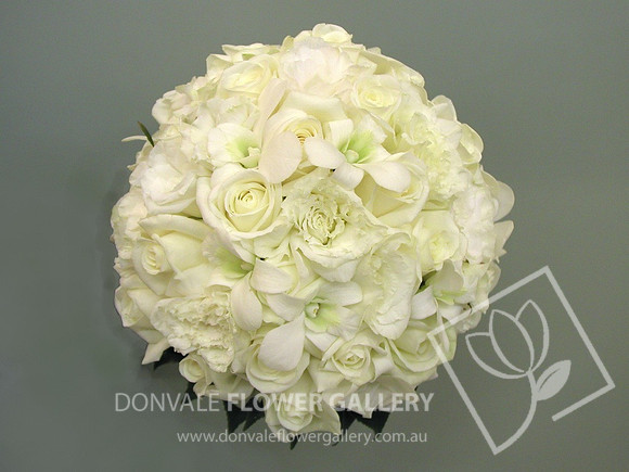 white rose wedding bouquet