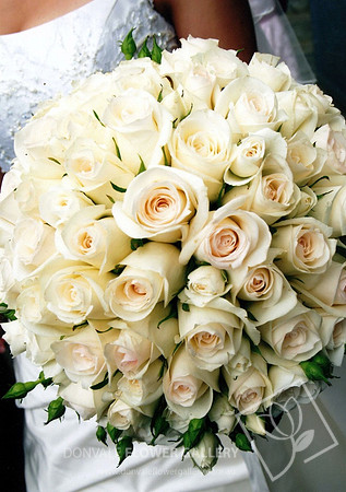 white rose wedding bouquet